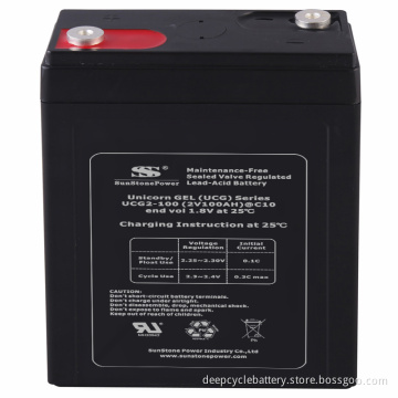 Solar Battery 2V100ah Gel Battery for Solar System Backup